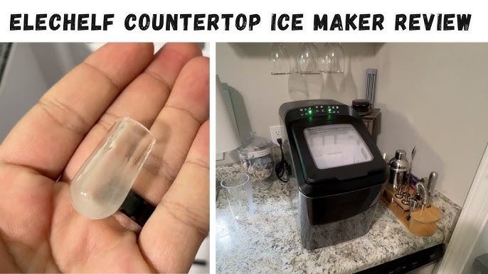 Nugget Ice Maker Countertop, 35Lb Pebble Pellet Ice per Day, Auto-Cleaning,  Stainless Steel, FOHERE