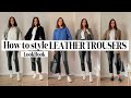 HOW TO STYLE LEATHER TROUSERS | chic and comfortable autumn outfits 2022 | styling leather trousers