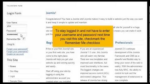 How to Login to a Joomla 2.5 website