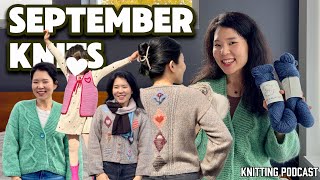 Ep 64 - september knits | gramercy, gale, three skeins scarf, poppys vest| knitting podcast