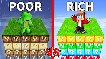 Mikey POOR vs JJ RICH Lucky Chunk Battle in Minecraft (Maizen)