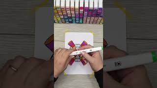 Satisfying Geometric Colouring Relaxing Marker Sounds Colour With Me