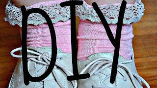 DIY Lace Trim Socks (Topshop Inspired) || Adela