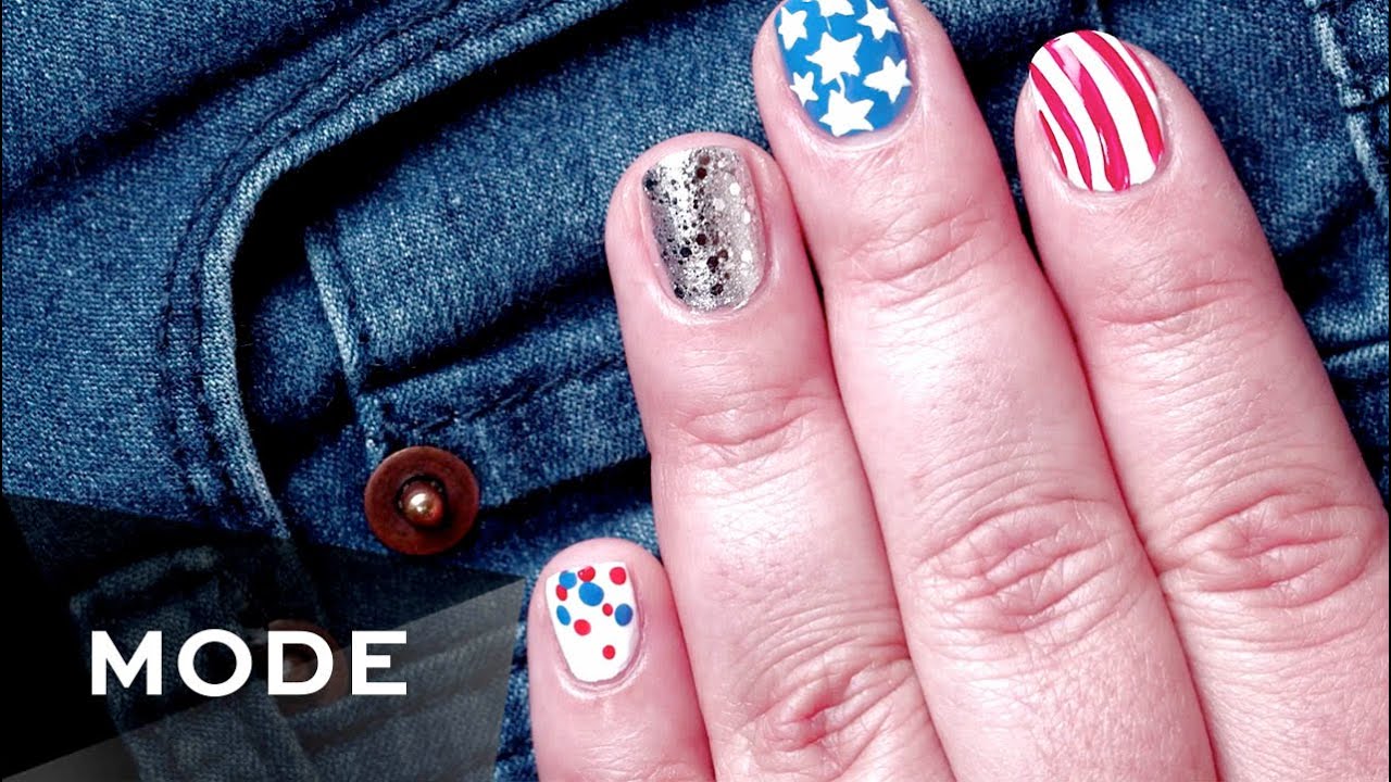 Festive 4th of July Nails | Nail File - YouTube