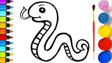 Hướng dẫn vẽ tranh con rắn dễ thương - Dạy vẽ tranh, tô màu cho trẻ mầm non