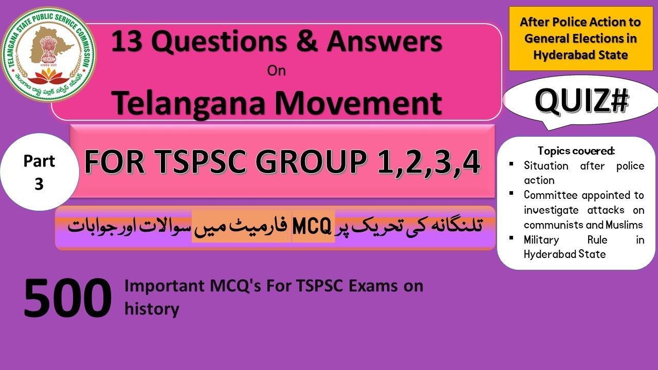 Telangana Movement 10 MCQs Events After Operation Polo TSPSC Groups telangana-movement-10-mcqs-events-after-operation-polo-tspsc-groups