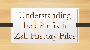 Understanding the : Prefix in Zsh History Files