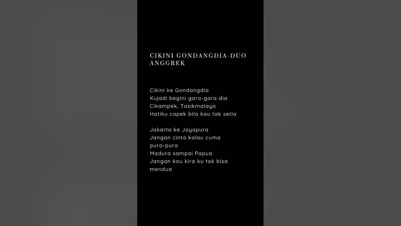 Cikini Gondangdia - Duo Anggrek #lyrics Cikini Gondangdia - Duo Anggrek #lyrics