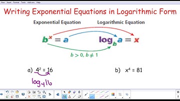 Writing Exponential Equations in Logarithmic Form