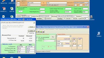 Z potential Calibration and water  DT 300 dispersion technology