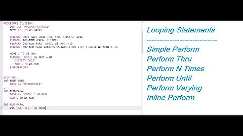 Class-6 | Mainframes | Looping Statements|@vitechtalks  | Perform Statements | VITechTalks