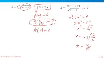 MATH101, 4.7 (2) Optimization Problems