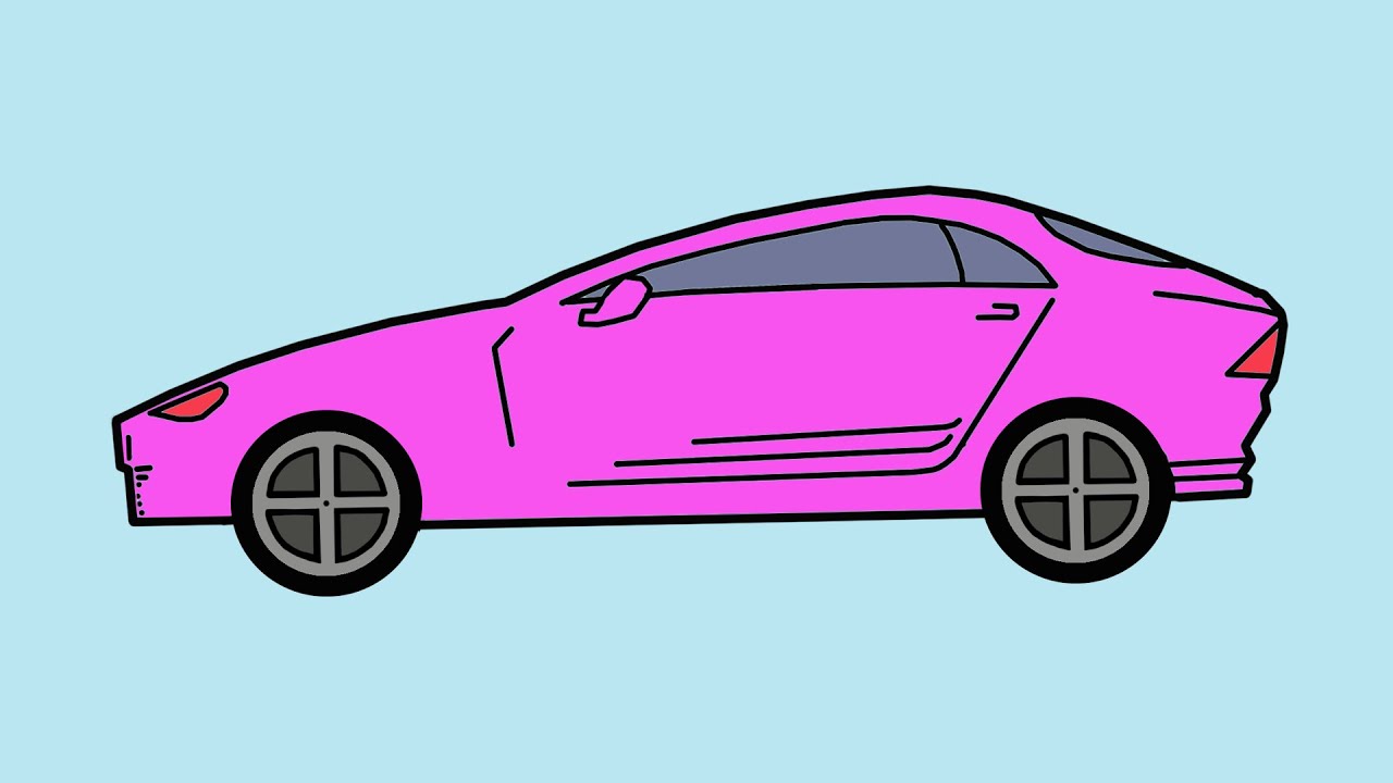 coloring car | car drawing for kids | car | kids - YouTube