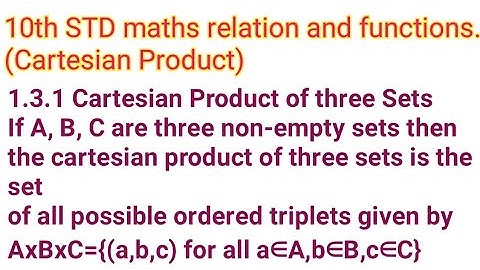 TN(Samacheer) 10th Maths| Relations and functions | 1.3.1 Cartesian Product of three Sets| #funmaths