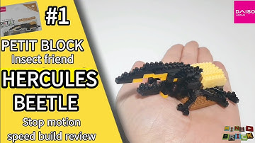 PETIT BLOCK | Insect friend #1 HERCULES BEETLE | Stop motion speed build review