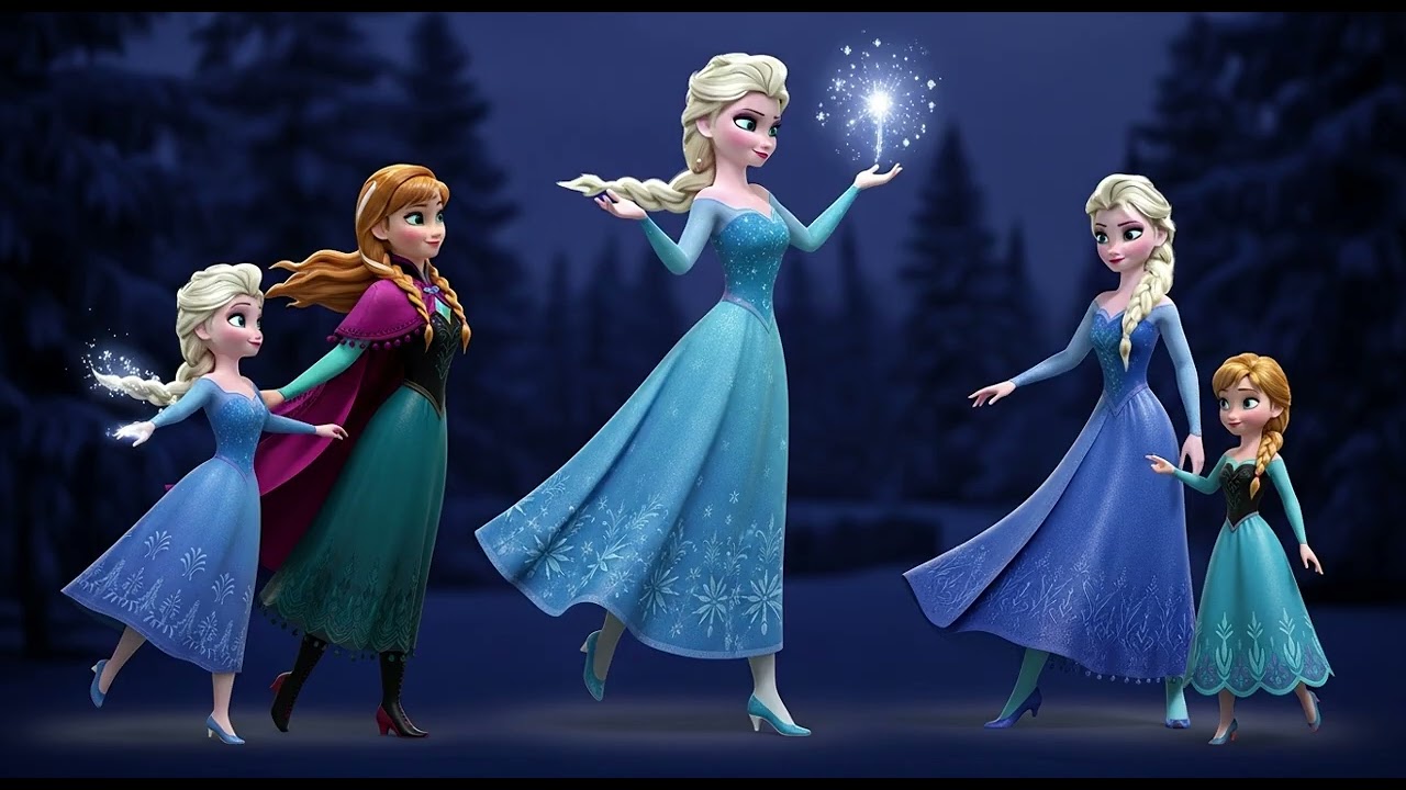 Elsa Anna Mother & Daughter Starry Night Dance ⭐✨