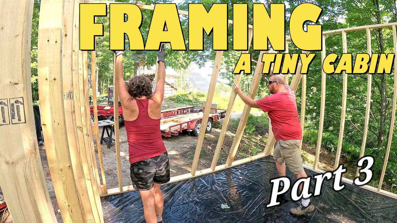 Building a Small Off Grid Cabin: Framing Walls in a Heat Wave- Part 3 ...