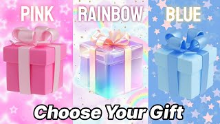 Choose your gift 🎁🤩💖 ||3 gift box challenge, Pink ,Rainbow and blue wouldyourather #giftboxchallange