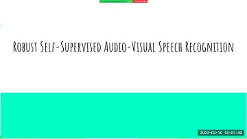Fellowship: Robust self supervised audio visual speech recognition.