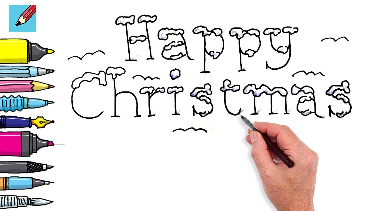 Featured image of post Merry Christmas Images To Draw Easy - Merry christmas &amp; happy new year l i s t i n g each image is originally hand drawn with chalk and converted digitally.