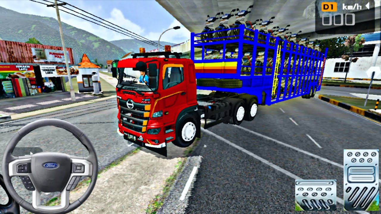💥Hino 500  truck trailer transport bike  in bus simulator indonesia #Hino500dumptruck| rokygamer2.1