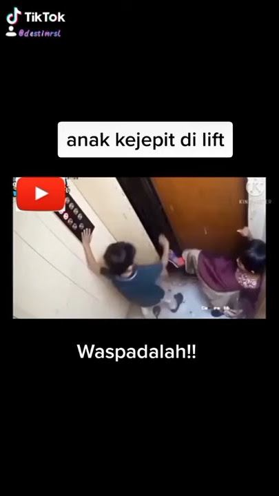 anak kejepit di lift viral