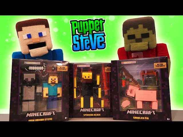 Bonecos Steve E Golem De Ferro Armadura Minecraft Playset - R$ 222,9