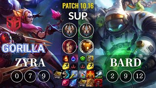 SB GorillA Zyra vs Bard Sup - KR Patch 10.16