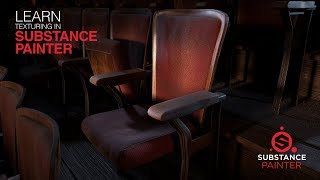 Substance Painter Texturing  Vintage Theater Chair Part 1  Procedural and Painted Texturing