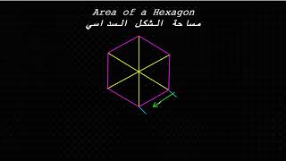 Area of a Hexagon - مساحة الشكل السداسي #math
