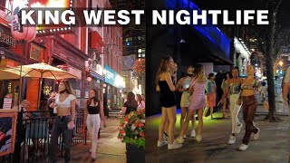 Friday Nightlife on a Busy King West in Downtown Toronto (July 2021)