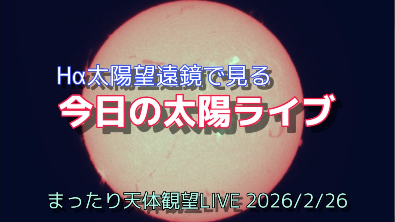今日の太陽ライブ [まったり天体観望LIVE] 2026/2/26