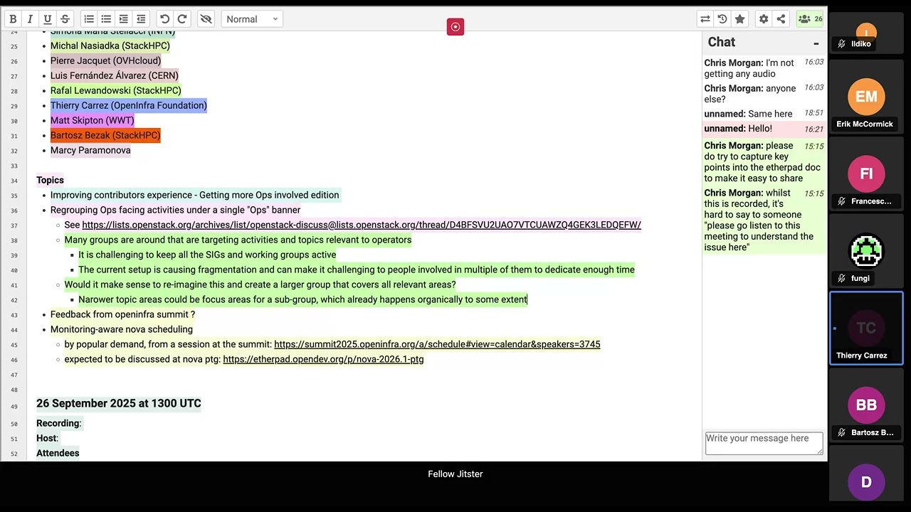 Радиочас OpenStack Ops — прямой эфир из PTG — 31 октября 2025 г.