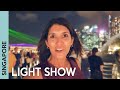 SINGAPORE at NIGHT: Marina Bay Sands light show & street food market