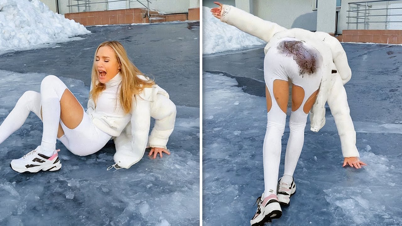 Hilarious Ice Slip-ups Captured on Camera! ❄️🤣 – Video Hilarious Ice Slip-ups Captured on Camera! ❄️🤣 – Video