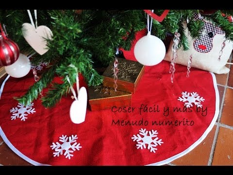 Cómo hacer un faldón, falda o pie de árbol Navidad / DIY Christmas tree skirt