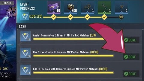 Call Of Duty Mobile Use Scorestreaks 10 Times in MP Ranked Matches  Task Complete