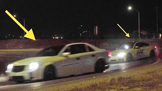 Fresno Street Drifters Tandem Drift Freeway On Ramp *Cops Let Us Go*
