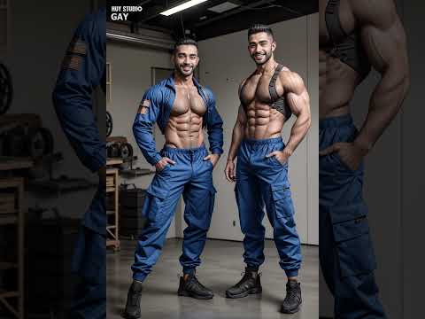 Omani gay couple wear mechanic's outfit | Lookbook 198