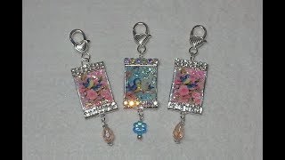 DIY~Sweet Vintage Bluebird Purse Charms! Made With Popsicle Sticks!