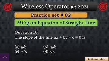Equation of Straight Line I Mathematics I Practice set-2 I Wireless Operator @ 2021 I #YouniLearning