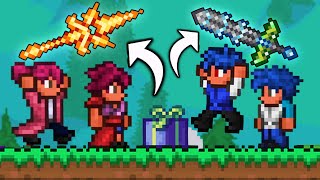 Terraria 2v2 Race, But Presents Give Random Items...