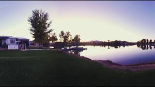 360° video of Lake House time lapse during sunset in 8K