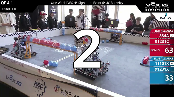 One World HS @ UC Berkeley : Division 1 - QF #4-1 - 884A & 91231C vs 11101X & 91231X - Auton + Drive