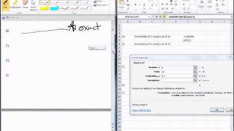 Binomial distribution using MS Excel
