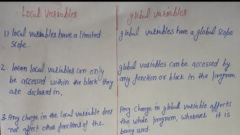 difference between local variable and global variable in c language