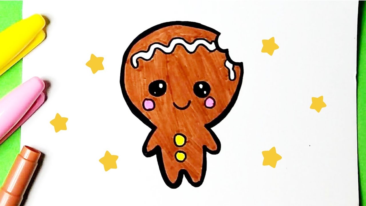 Como desenhar Biscoito de Natal Kawaii