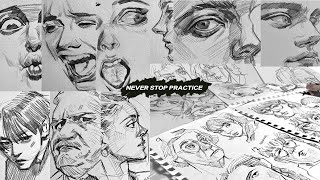 ✍ PLZ.. NEVER STOP RPACTICE [ 1 HOUR PRACTICE HARD ] PORTRAITS ✍