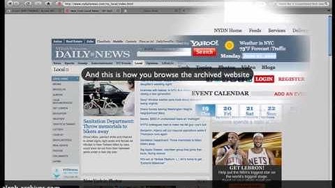 Web Archiving: introduction demo