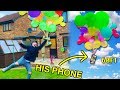 OMG TYING IPHONE TO BALLOONS PRANK! (he lost everything)